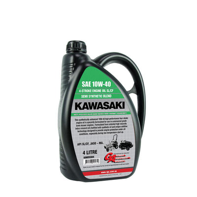 KAWASAKI OIL SAE 10W40  SEMI-SYNTHETIC 4-STROKE ENGINE  4L KAW99304 - Mowermerch More spare parts for all your power equipment needs available. From mower spare parts to all other power equipment spare parts we have them all. If your gardening equipment needs new spare parts, check us out!