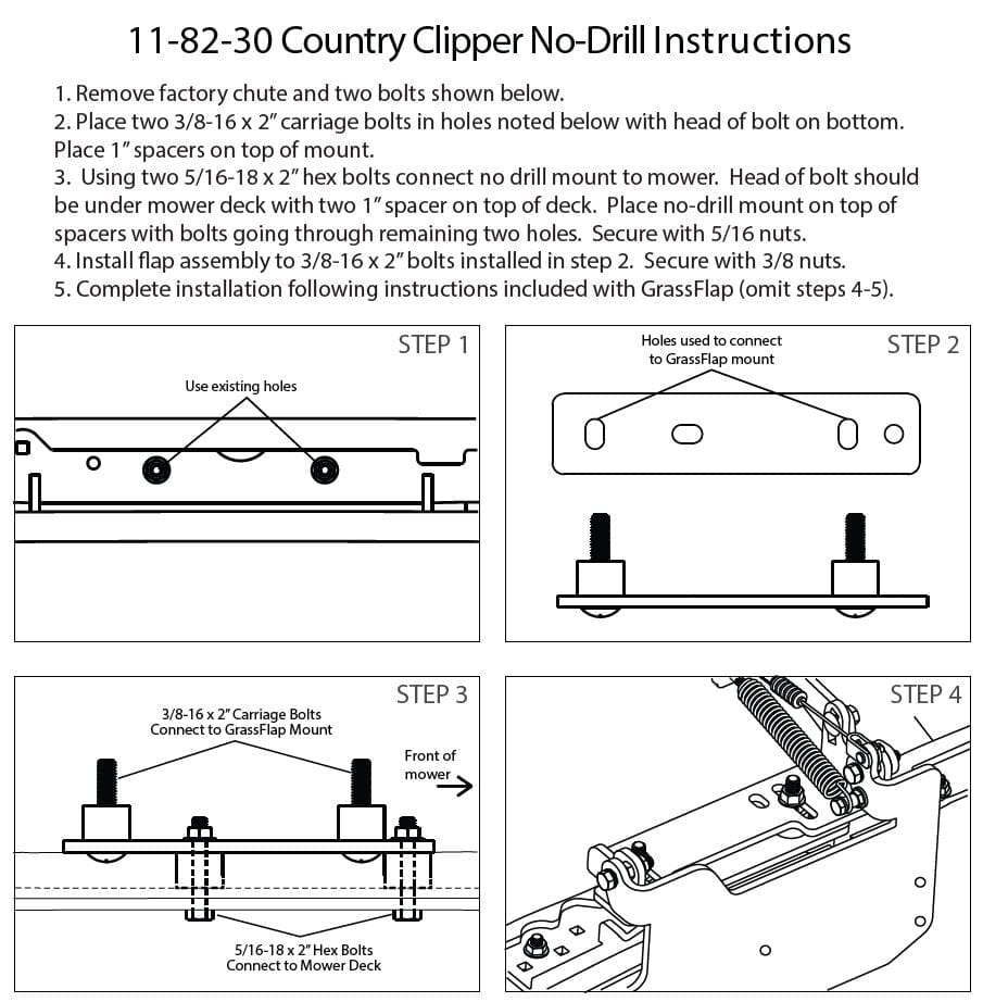 11-82-30 Country Clipper No-Drill Mount Accessory GrassFlap 