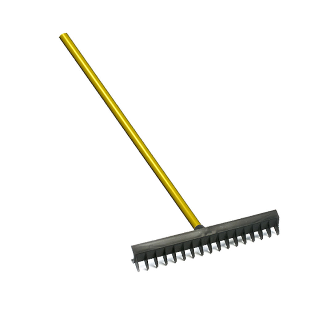 16"-polyethylene-disc-tooth-rake-w/-51"-yellow-fibreglass-handle