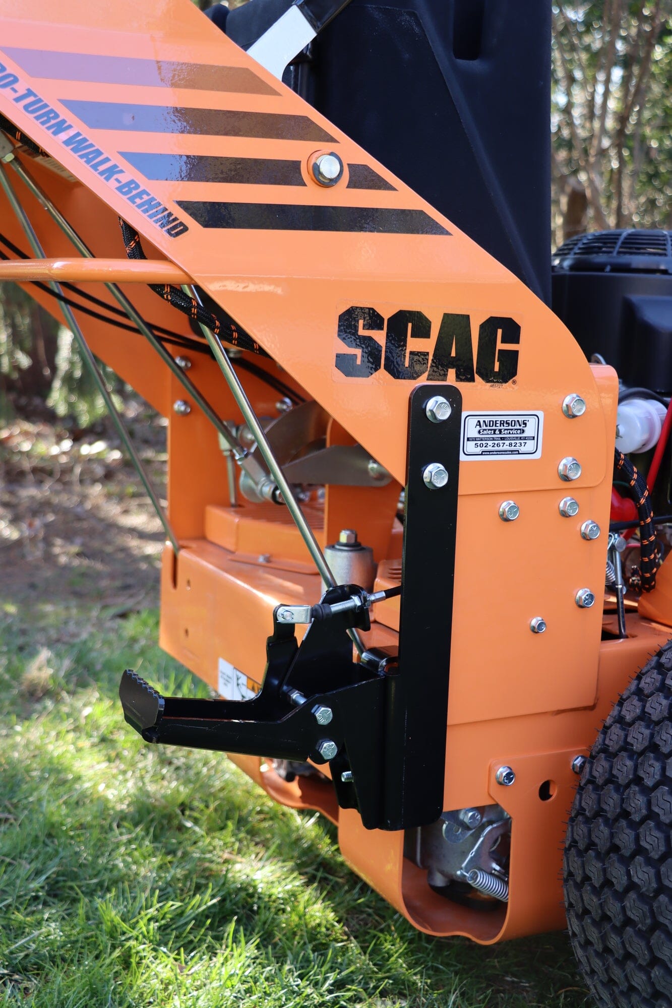 41SM70-6-B8 GrassFlap Direct Bolt with Steel Blocker Plate and RE pedal Includes Scag No-Drill Mount & SWZT Pedal Mount GrassFlap GrassFlap 