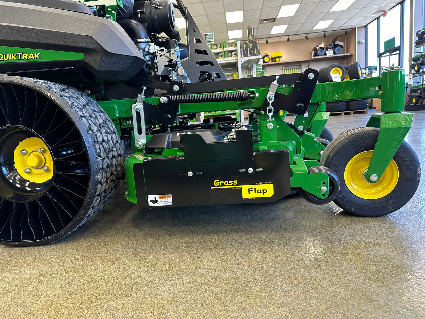 44JM70-5D-A33 GrassFlap Direct Bolt with Steel Blocker Plate and SED Pedal Includes John Deere No-Drill Mount for 7-iron Deck GrassFlap GrassFlap 