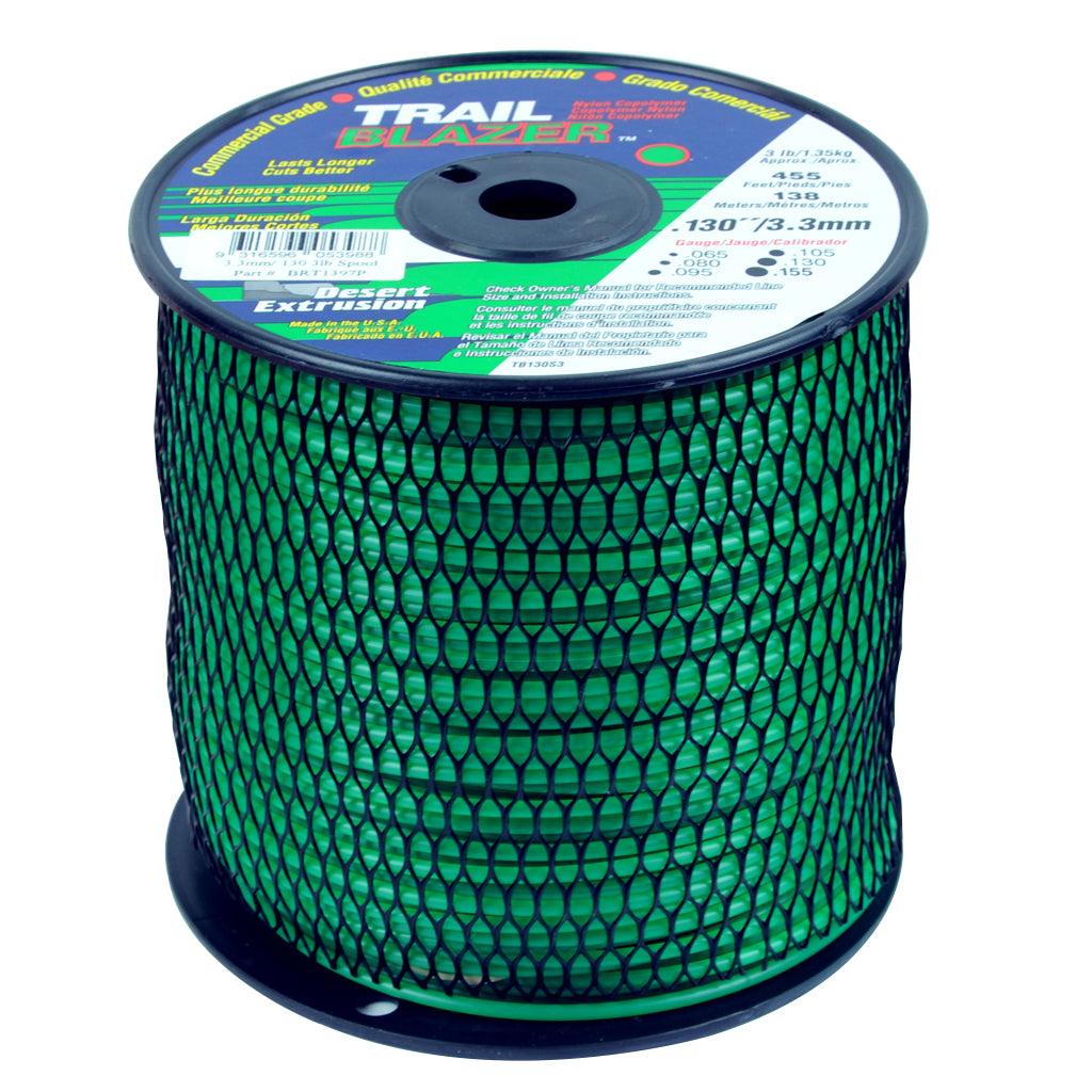 BRT1397P Trail Blazer Trimmer Line .130″ / 3.30MM SPOOL LENGTH 158M WEIGHT 1.35KG - Mowermerch More spare parts for all your power equipment needs available. From mower spare parts to all other power equipment spare parts we have them all. If your gardening equipment needs new spare parts, check us out!