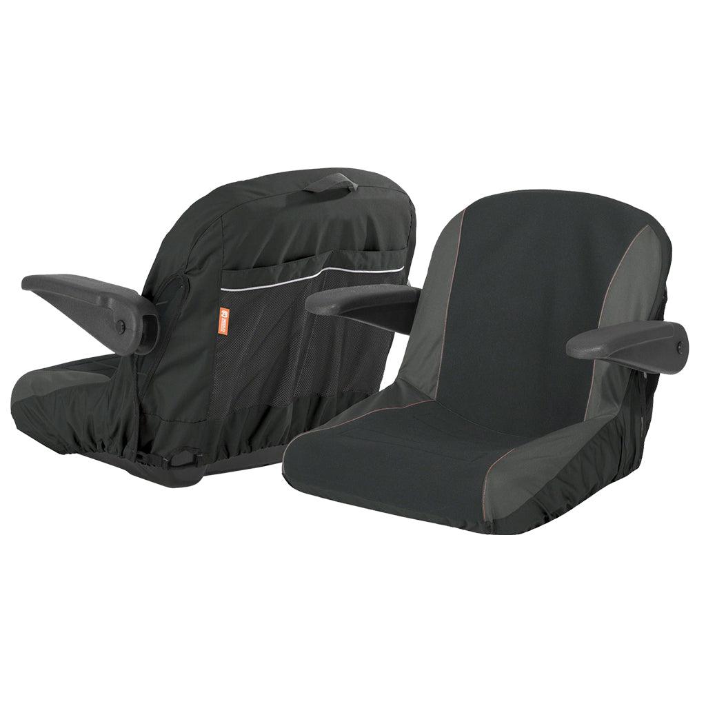 TRACTOR SEAT COVER W/ ARM REST  LARGE ( PREMIUM QUALITY  NEOPRENE PANELLED )  SEA8146 - Mowermerch More spare parts for all your power equipment needs available. From mower spare parts to all other power equipment spare parts we have them all. If your gardening equipment needs new spare parts, check us out!