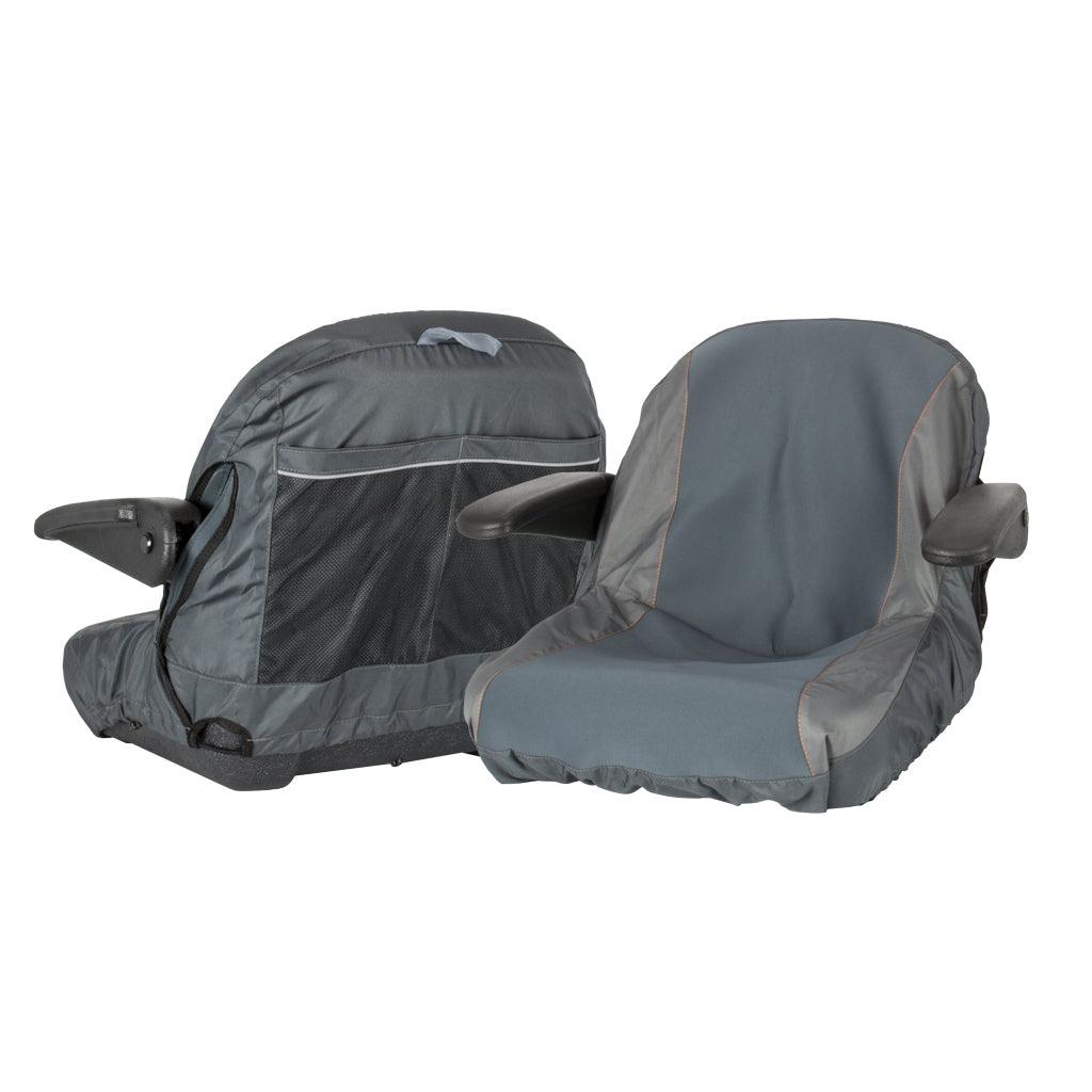 TRACTOR SEAT COVER W/ ARM REST  MEDIUM (PREMIUM QUALITY  NEOPRENE PANELLED) SEA7965 - Mowermerch More spare parts for all your power equipment needs available. From mower spare parts to all other power equipment spare parts we have them all. If your gardening equipment needs new spare parts, check us out!